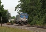 AMTK 187 leads train P080-03 away from the station